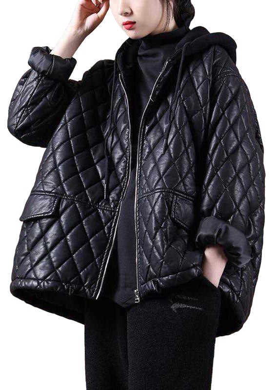 Manteau Hiver Femme Patchwork À Capuche Ample 0