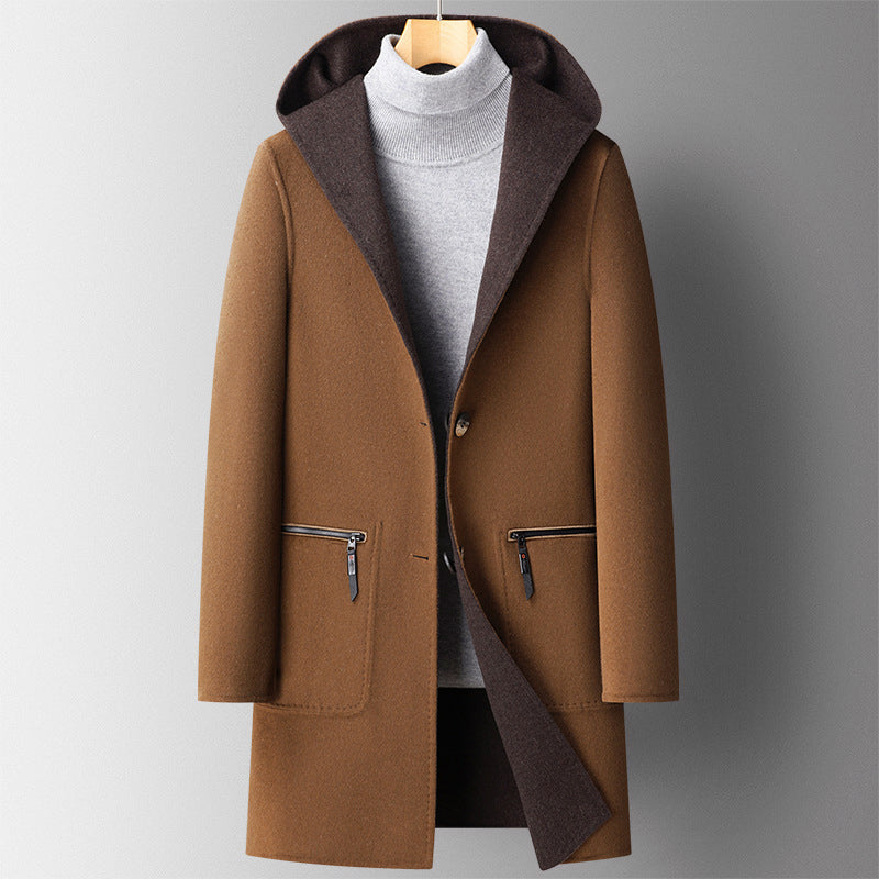 Manteau Homme Hiver Réversible à Capuche Mi-Long 3