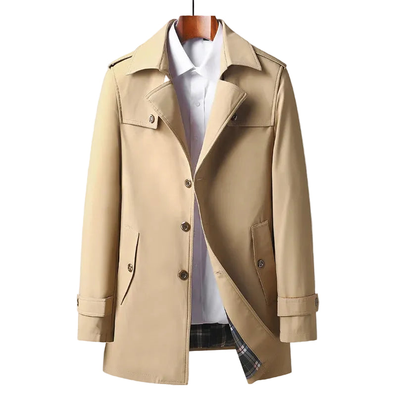Manteau Homme Trench Classique Mi-Cuisse 0