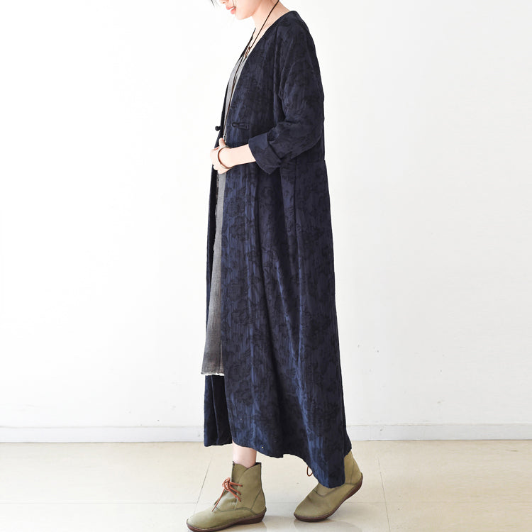 Manteau Long Femme Col en V Style Cardigan Décontracté Hiver 2