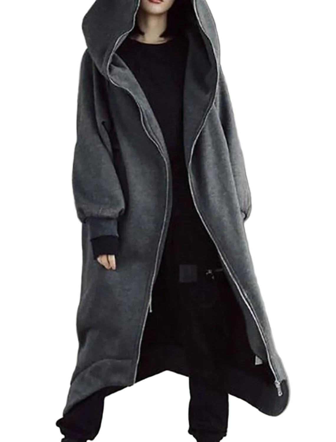 Manteau Long Femme Hiver avec Capuche Style Urbain 0