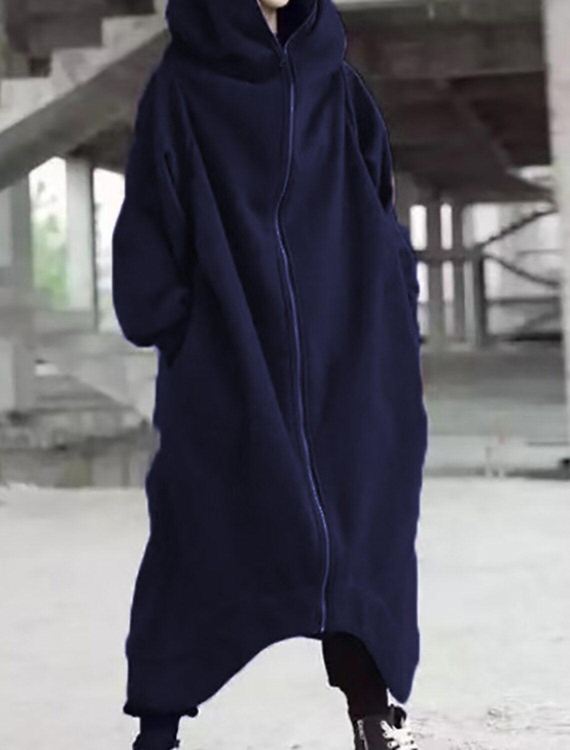 Manteau Long Femme Hiver avec Capuche Style Urbain 4