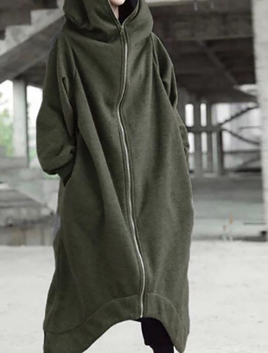 Manteau Long Femme Hiver avec Capuche Style Urbain 5