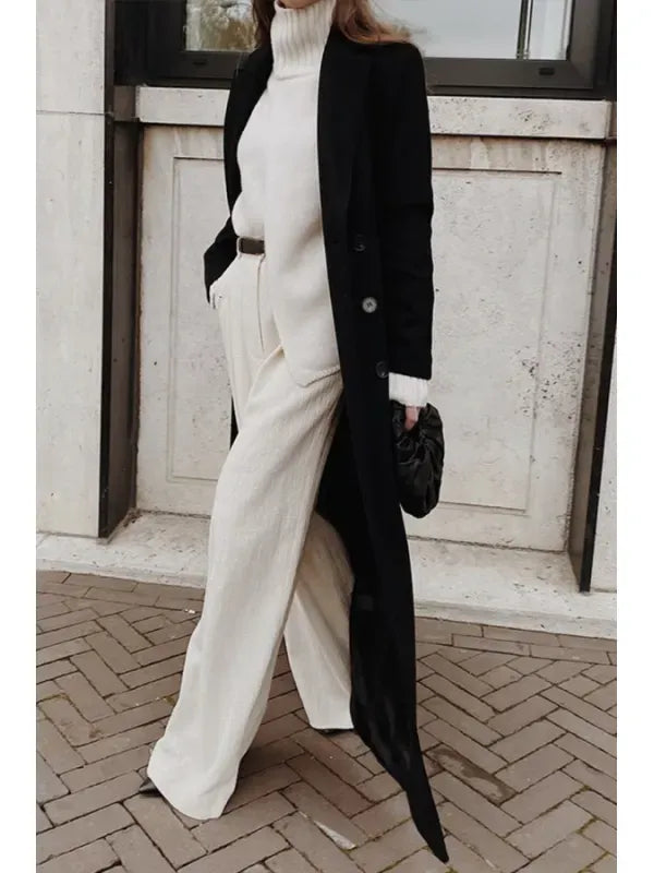 Manteau Long Femme à Double Boutonnage 1