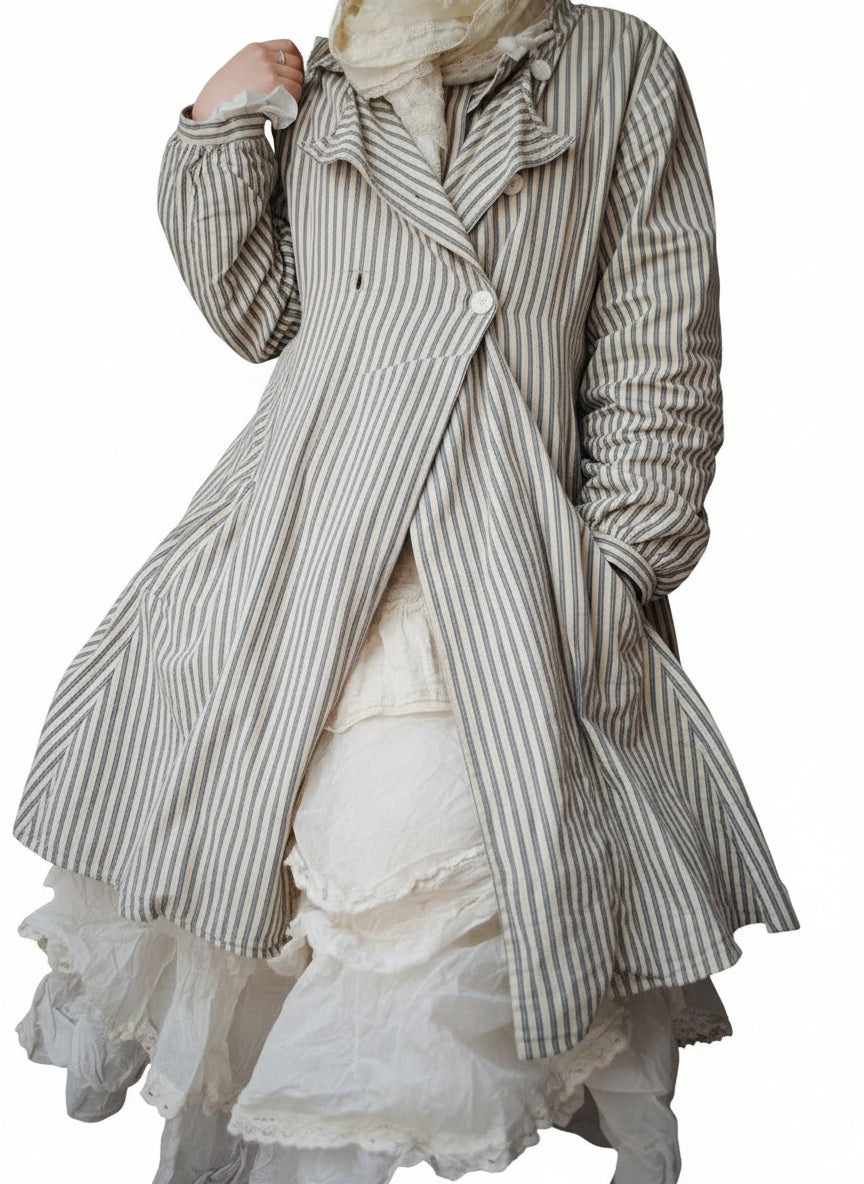 Manteau Long Femme à Rayures Françaises 0