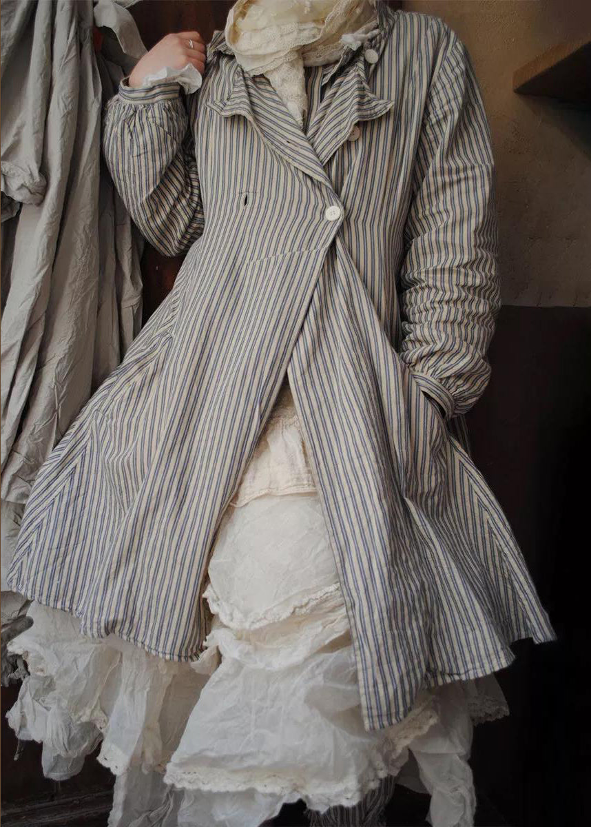 Manteau Long Femme à Rayures Françaises 3