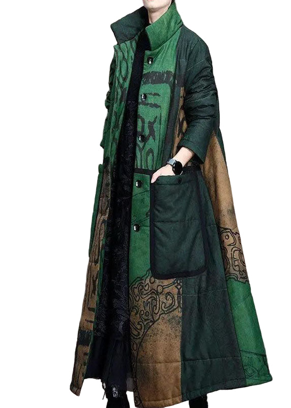 Manteau Long à Manches Longues en Coton Épais pour Femme avec Poches 0