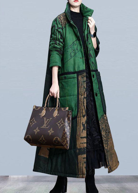 Manteau Long à Manches Longues en Coton Épais pour Femme avec Poches 1