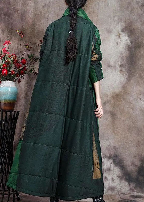 Manteau Long à Manches Longues en Coton Épais pour Femme avec Poches 4