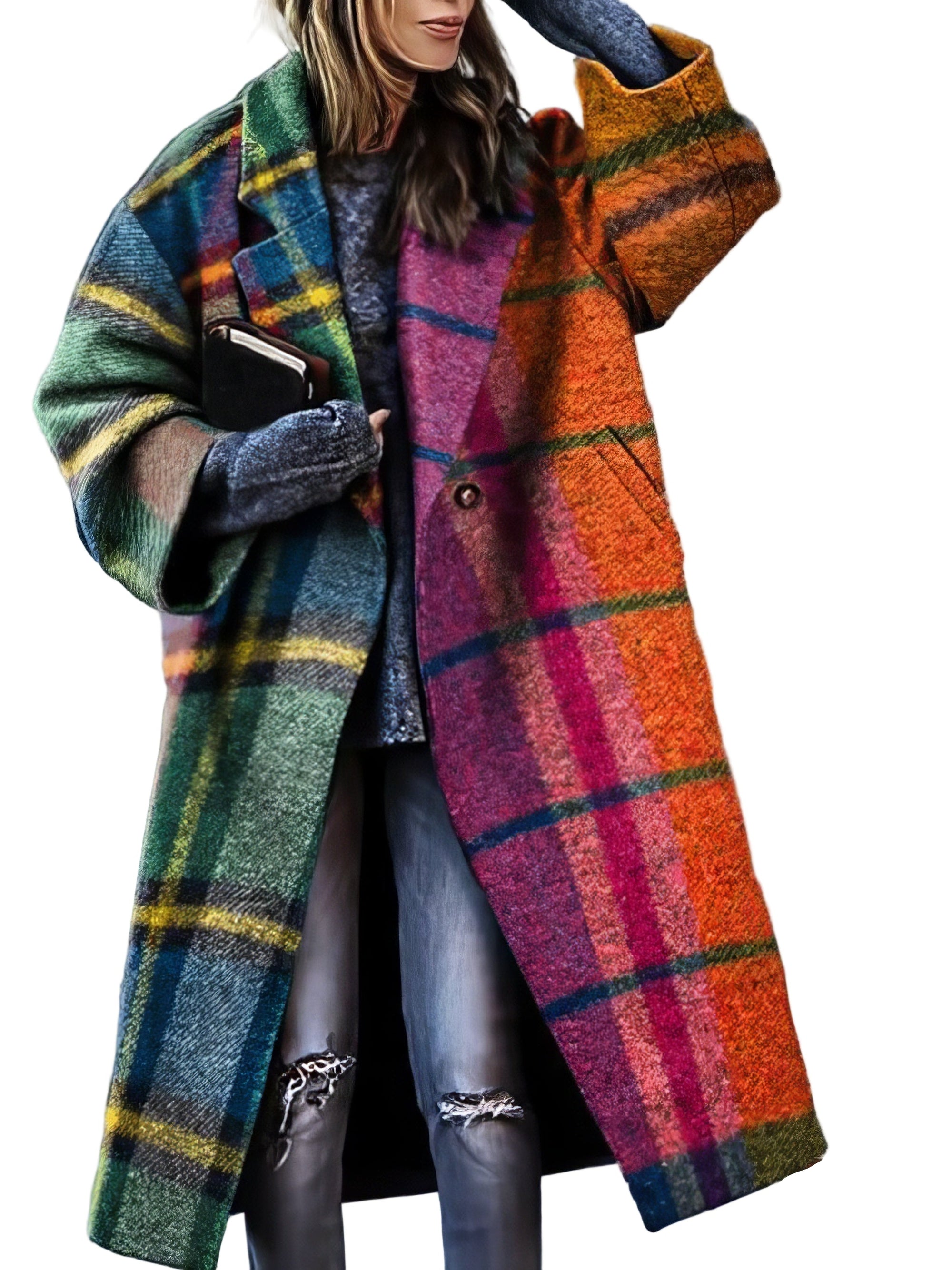 Manteau Long à Revers pour Femme 0