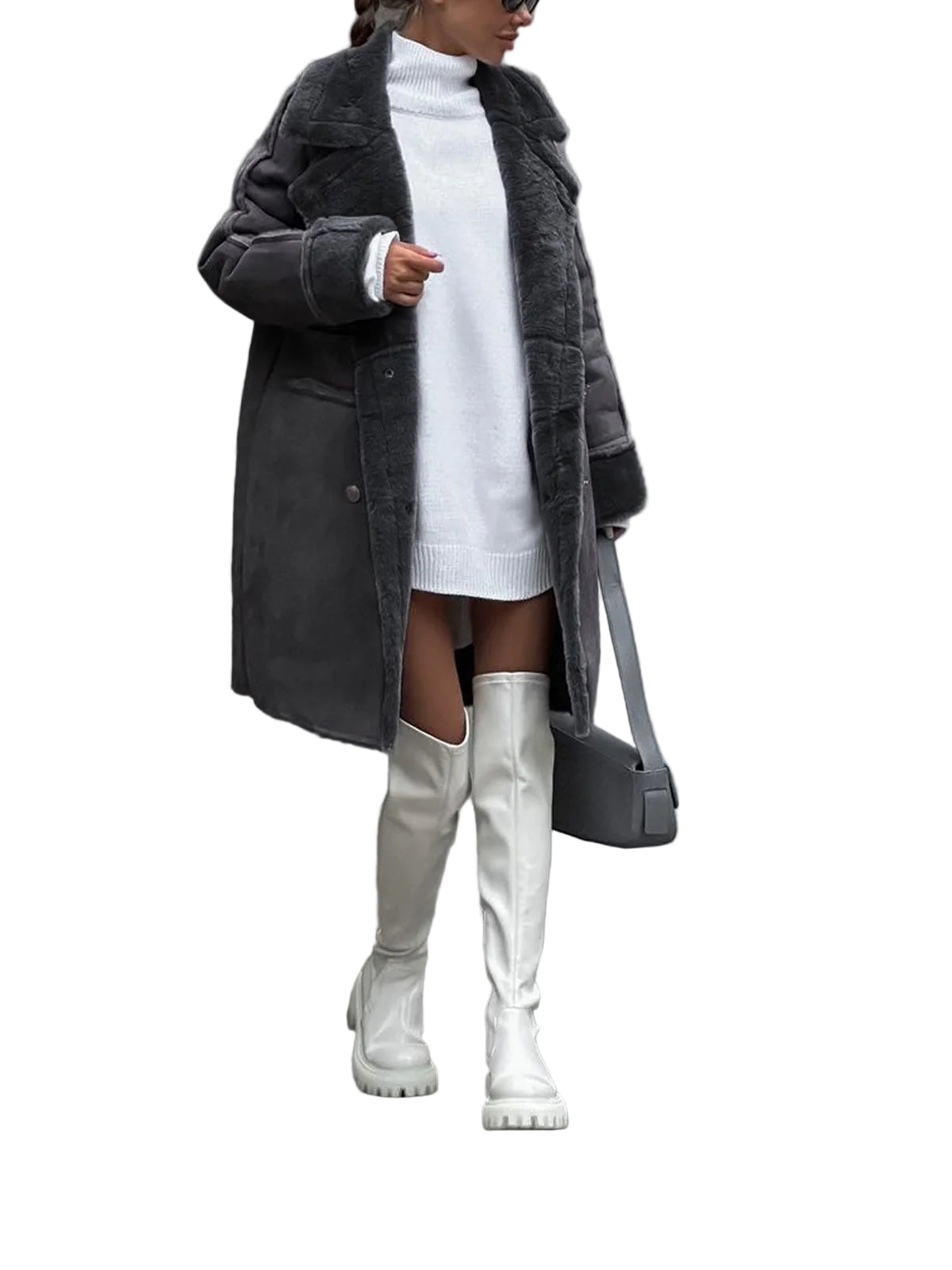 Manteau Long en Fausse Fourrure Chic 0