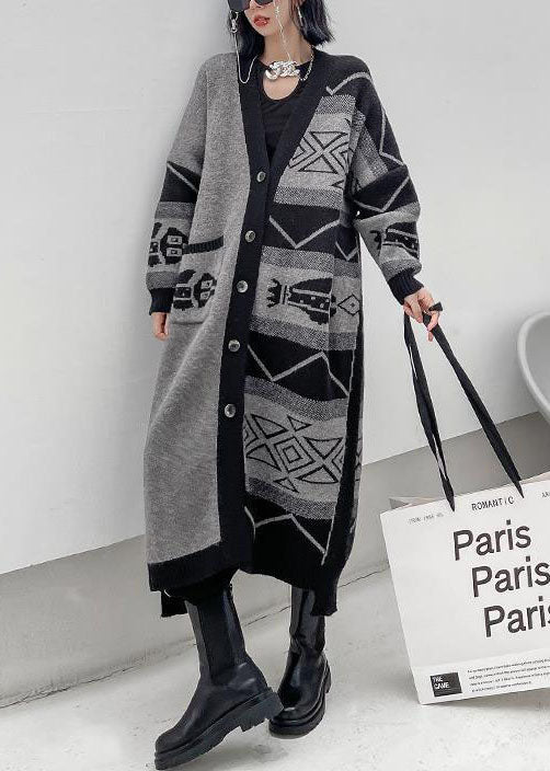 Manteau Long pour Femmes à Col en V Asymétrique 2