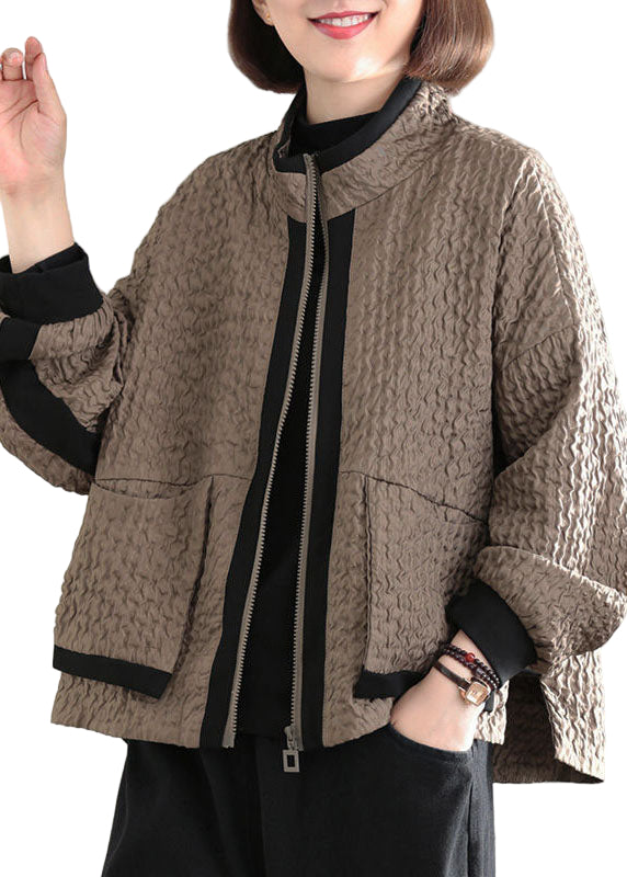 Manteau Printemps Ajusté avec Poches Patchwork 0