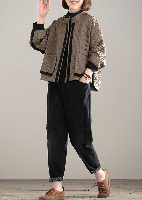 Manteau Printemps Ajusté avec Poches Patchwork 2