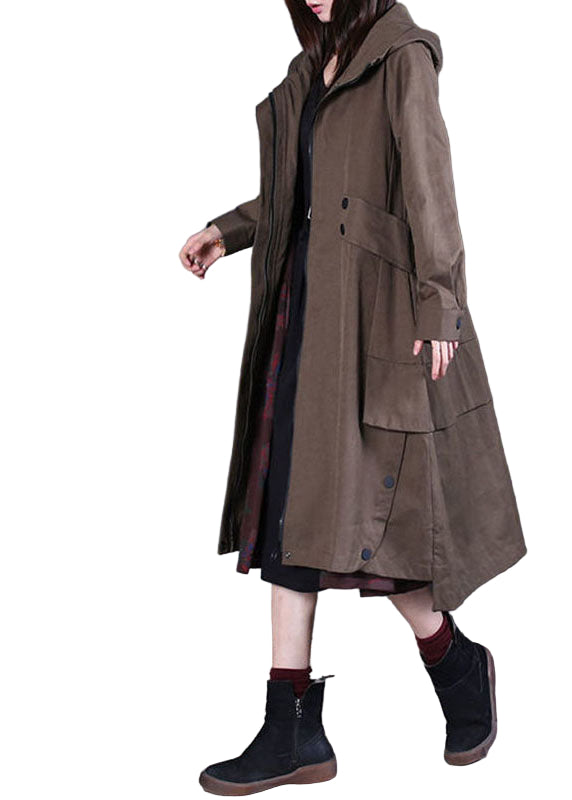 Manteau Trench Ample à Capuche pour Femme 0