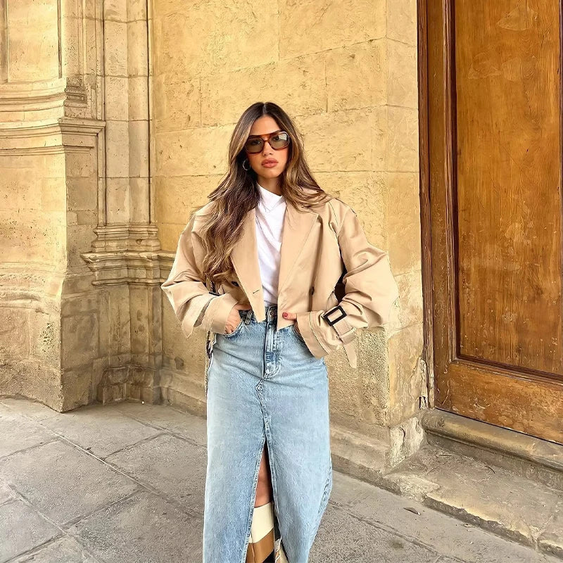 Manteau Trench Court pour Femme 5