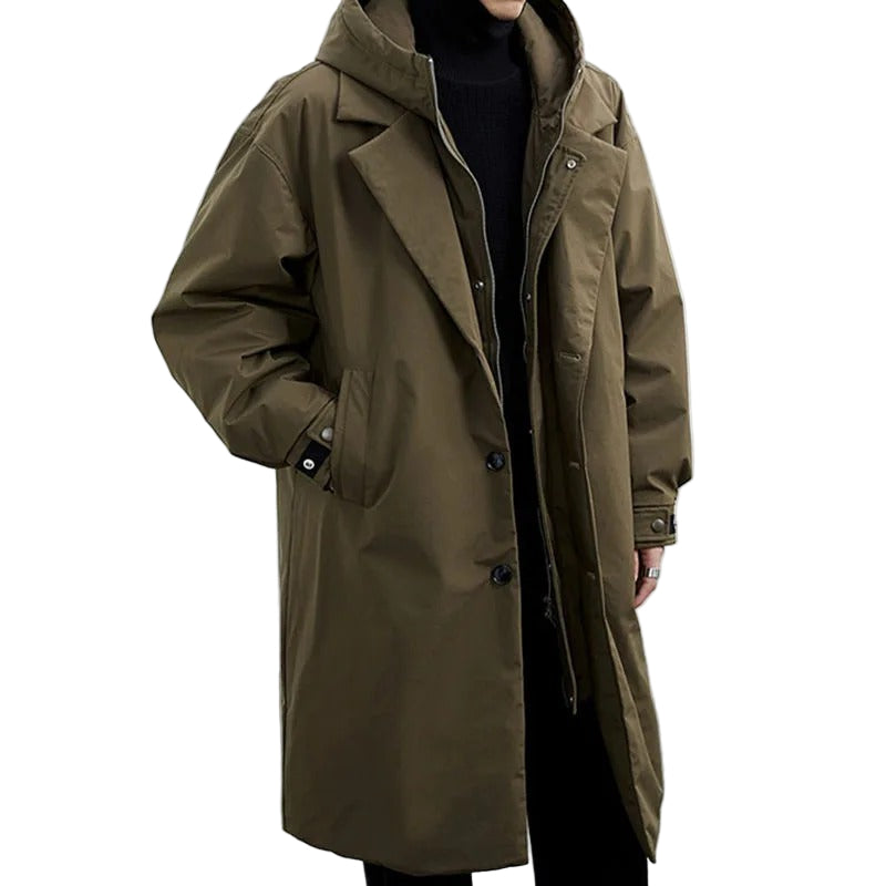 Manteau Trench Long pour Hommes Matelassé 0