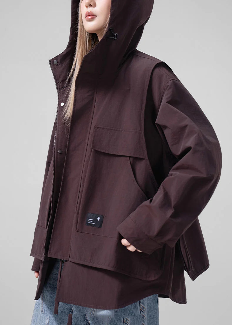 Manteau Trench Oversize Femme Style Patchwork Automnal 2