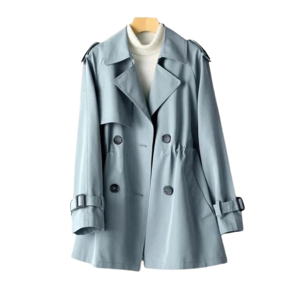 Manteau Trench Vintage pour Femme en Mélange de Nylon et Coton 0