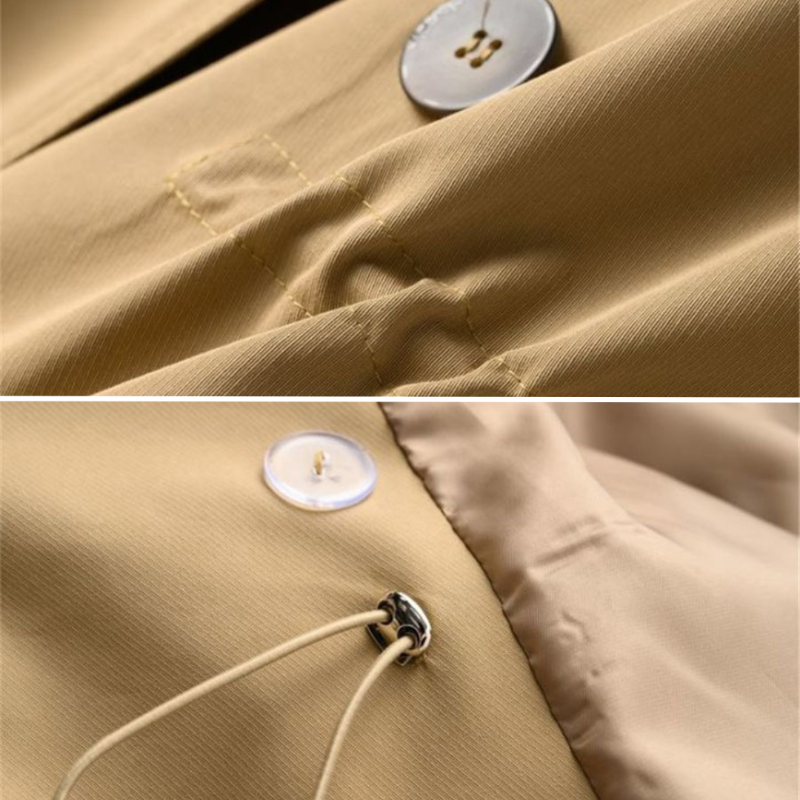 Manteau Trench Vintage pour Femme en Mélange de Nylon et Coton 3