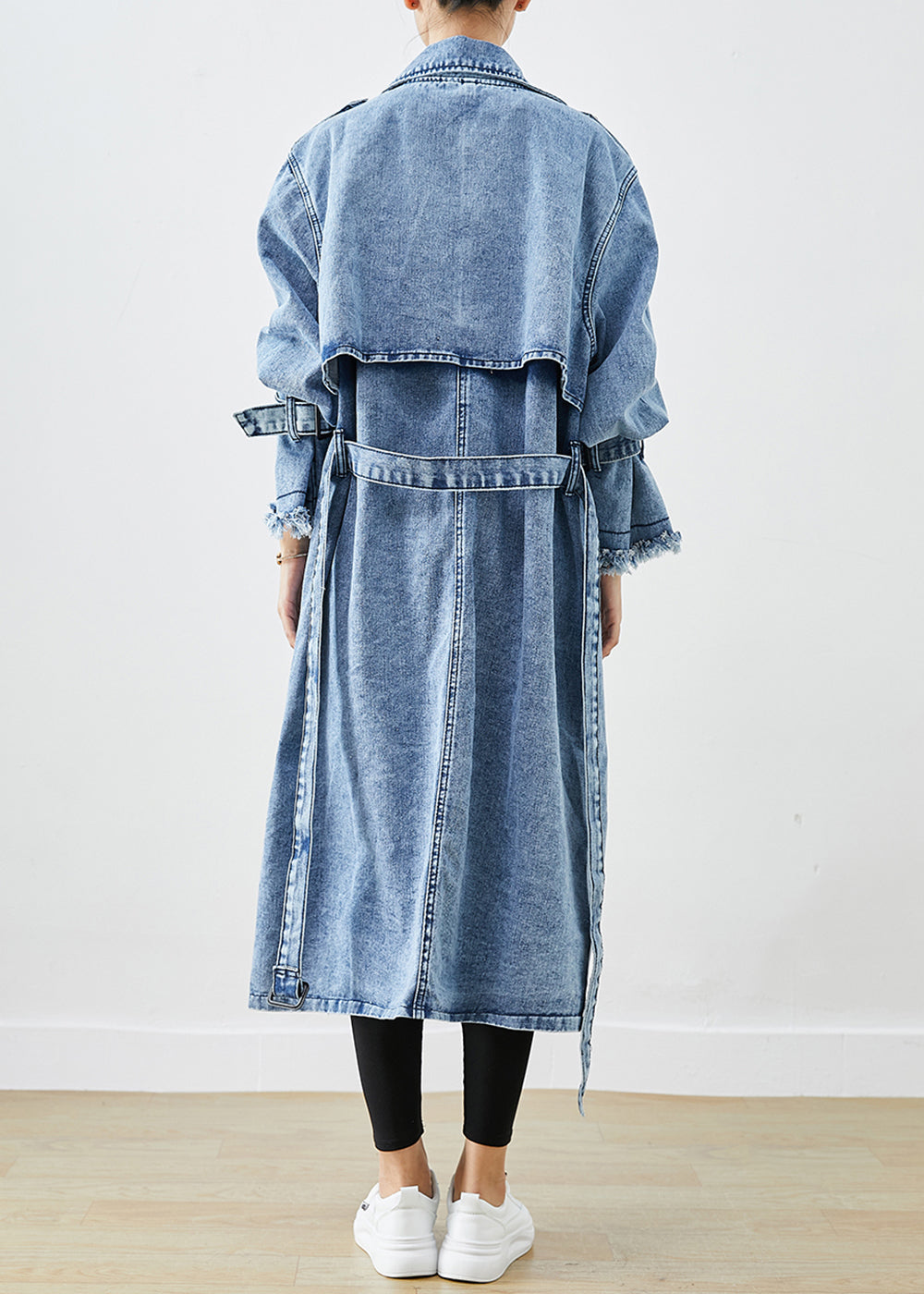 Manteau Trench en Denim pour Femme à Revers 3