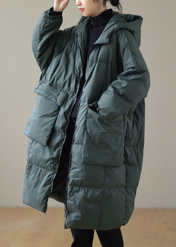 Manteau d'Hiver Femme À Capuche Avec Poches Zippées Pour Grand Taille 1