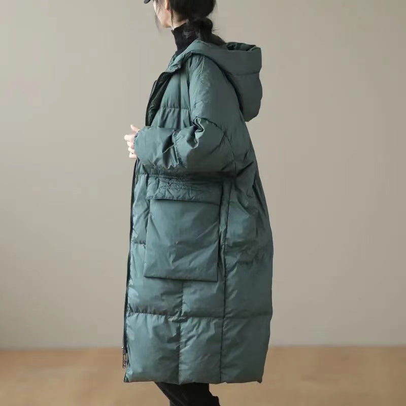Manteau d'Hiver Femme À Capuche Avec Poches Zippées Pour Grand Taille 4