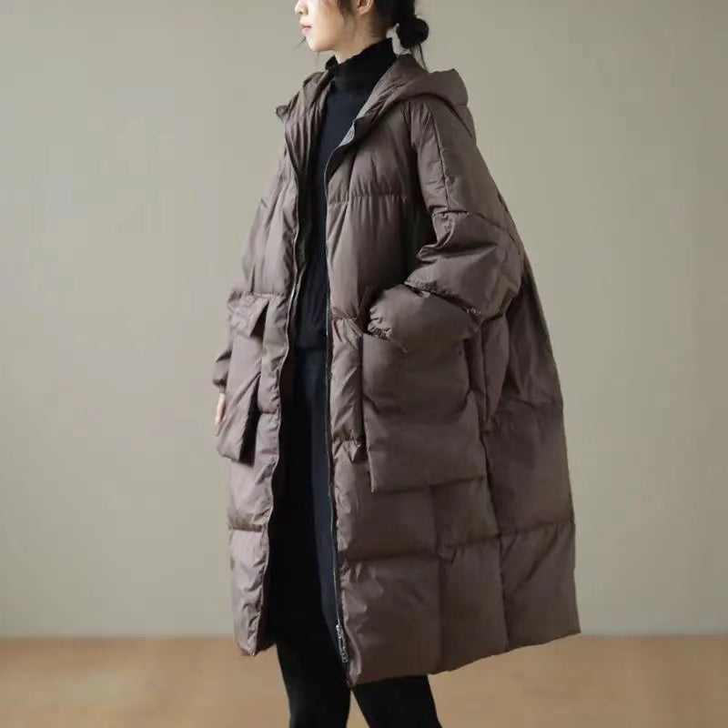 Manteau d'Hiver Femme À Capuche Avec Poches Zippées Pour Grand Taille 9