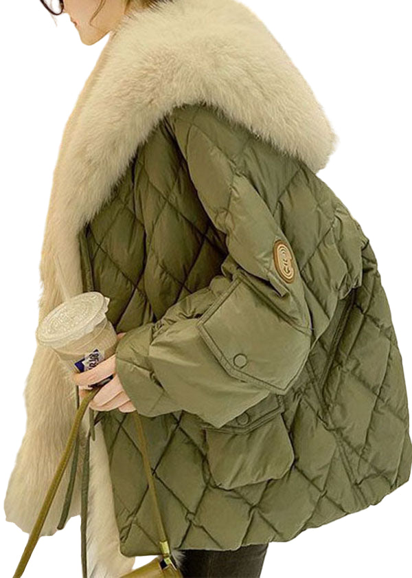 Manteau d&#39;Hiver Femme Oversized en Duvet avec Col en Fourrure 0