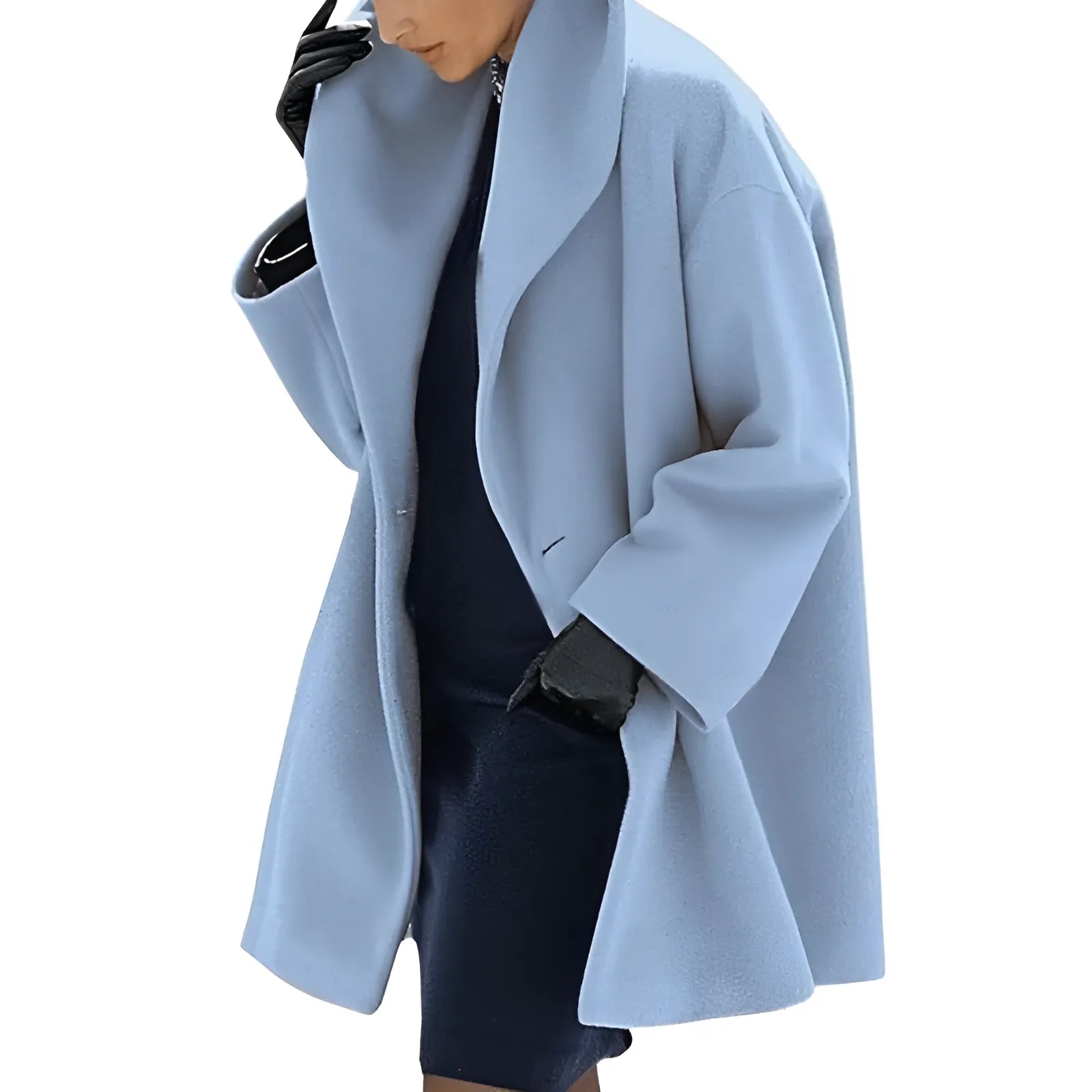Manteau d'Hiver Femme Trench Moderne en Tissu Chaud 0