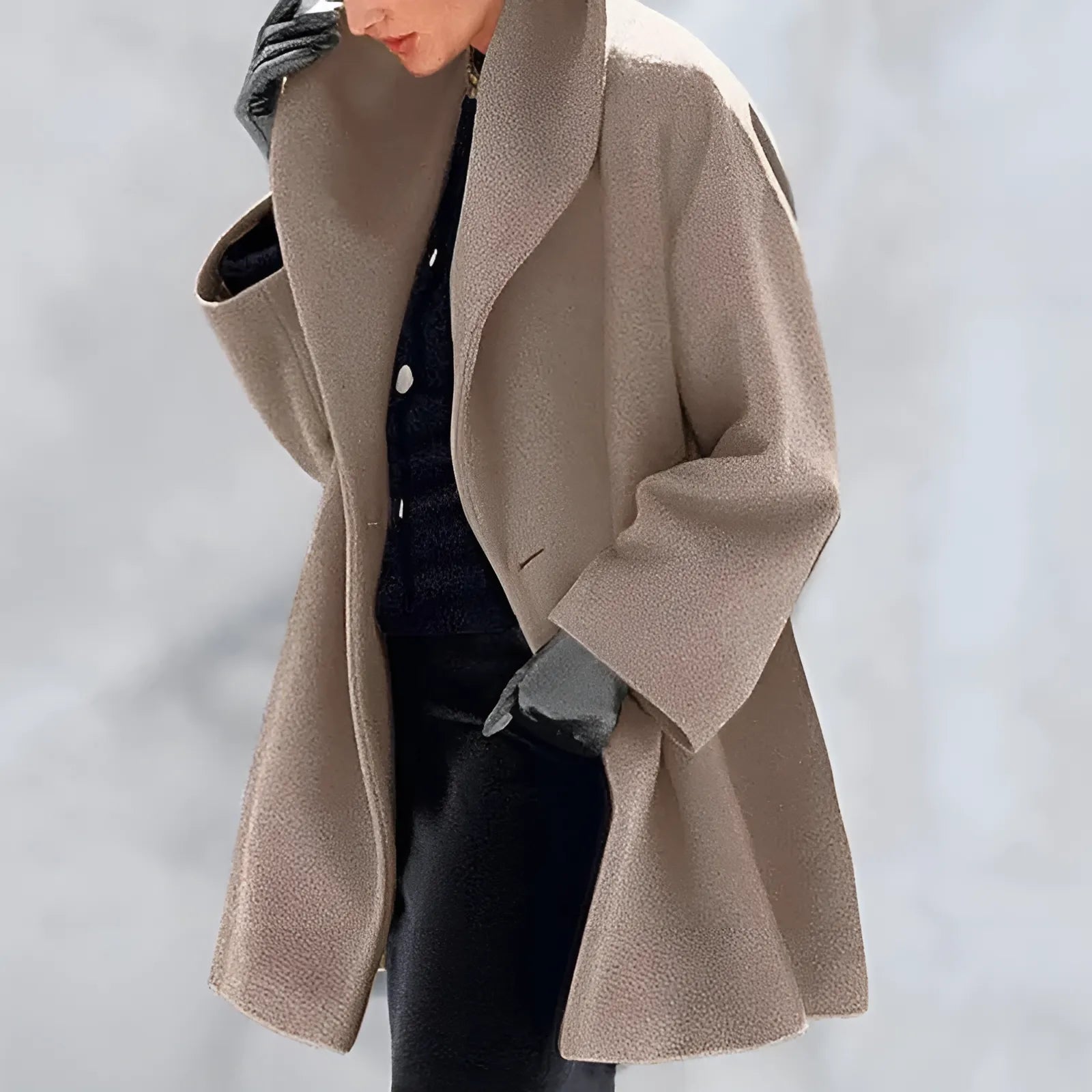 Manteau d'Hiver Femme Trench Moderne en Tissu Chaud 1