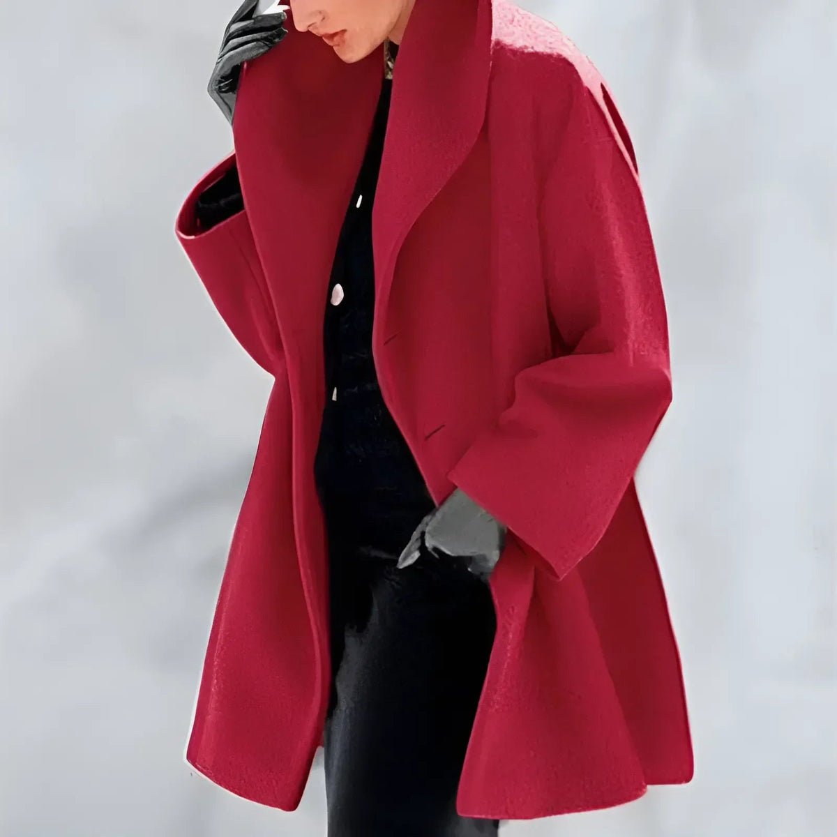 Manteau d'Hiver Femme Trench Moderne en Tissu Chaud 2