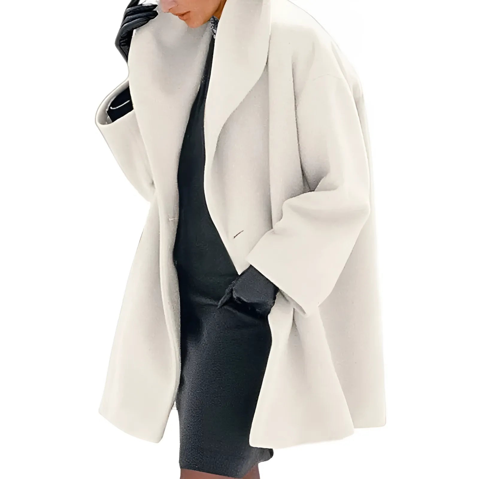 Manteau d'Hiver Femme Trench Moderne en Tissu Chaud 5