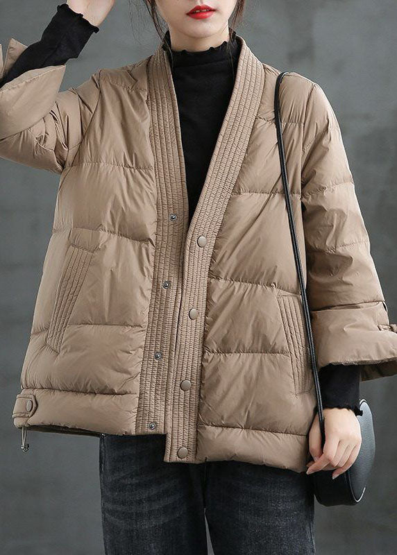 Manteau d'Hiver en Duvet pour Femme à Col V 1
