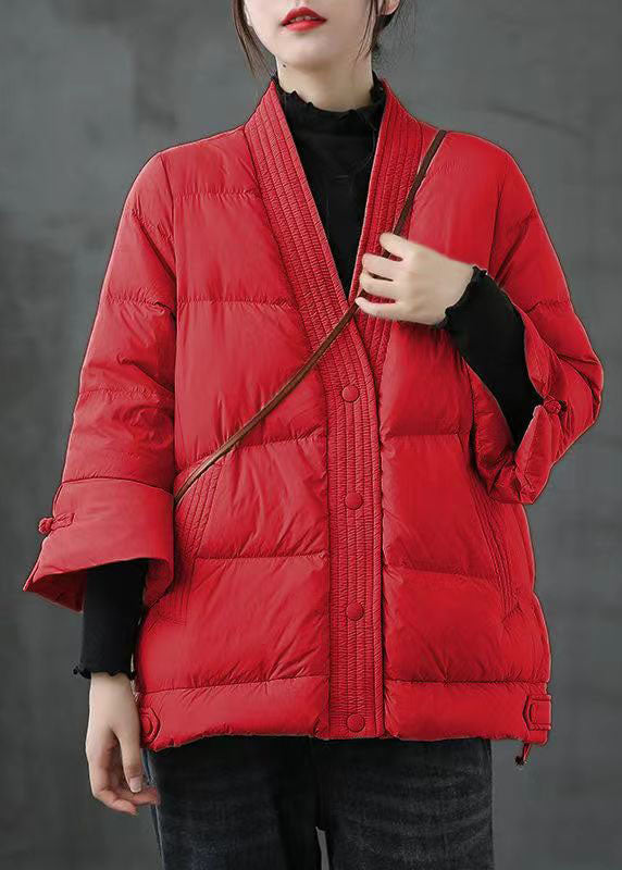 Manteau d'Hiver en Duvet pour Femme à Col V 4