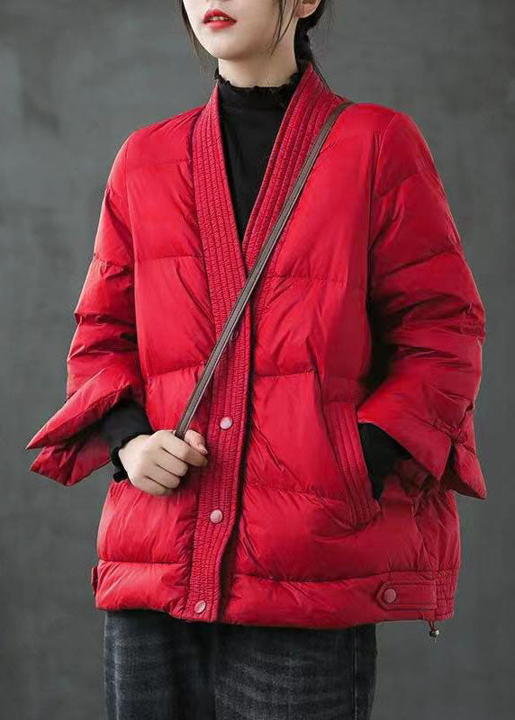 Manteau d'Hiver en Duvet pour Femme à Col V 5
