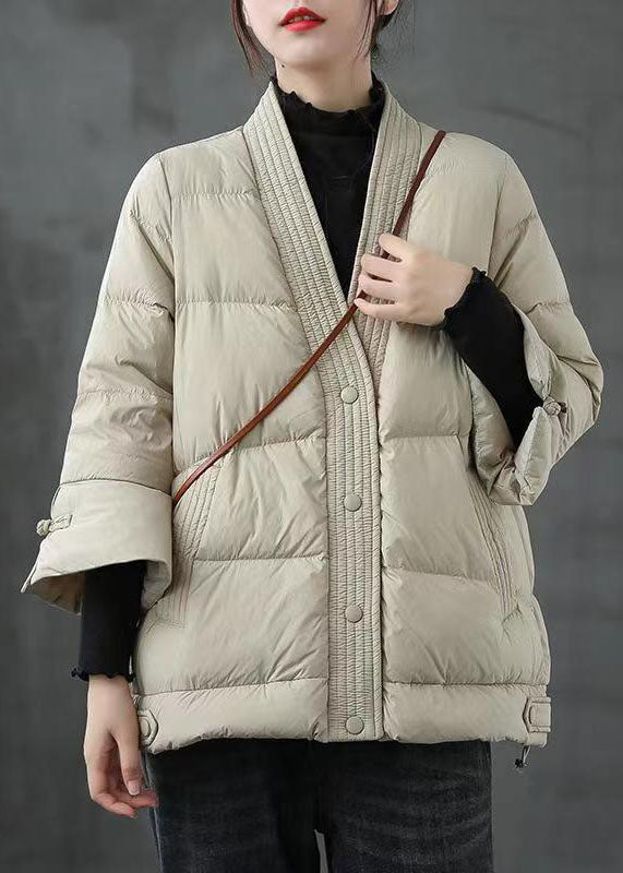 Manteau d'Hiver en Duvet pour Femme à Col V 7