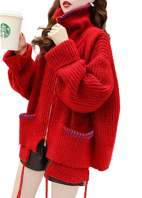 Manteau d&#39;hiver Tricoté Asymétrique 0