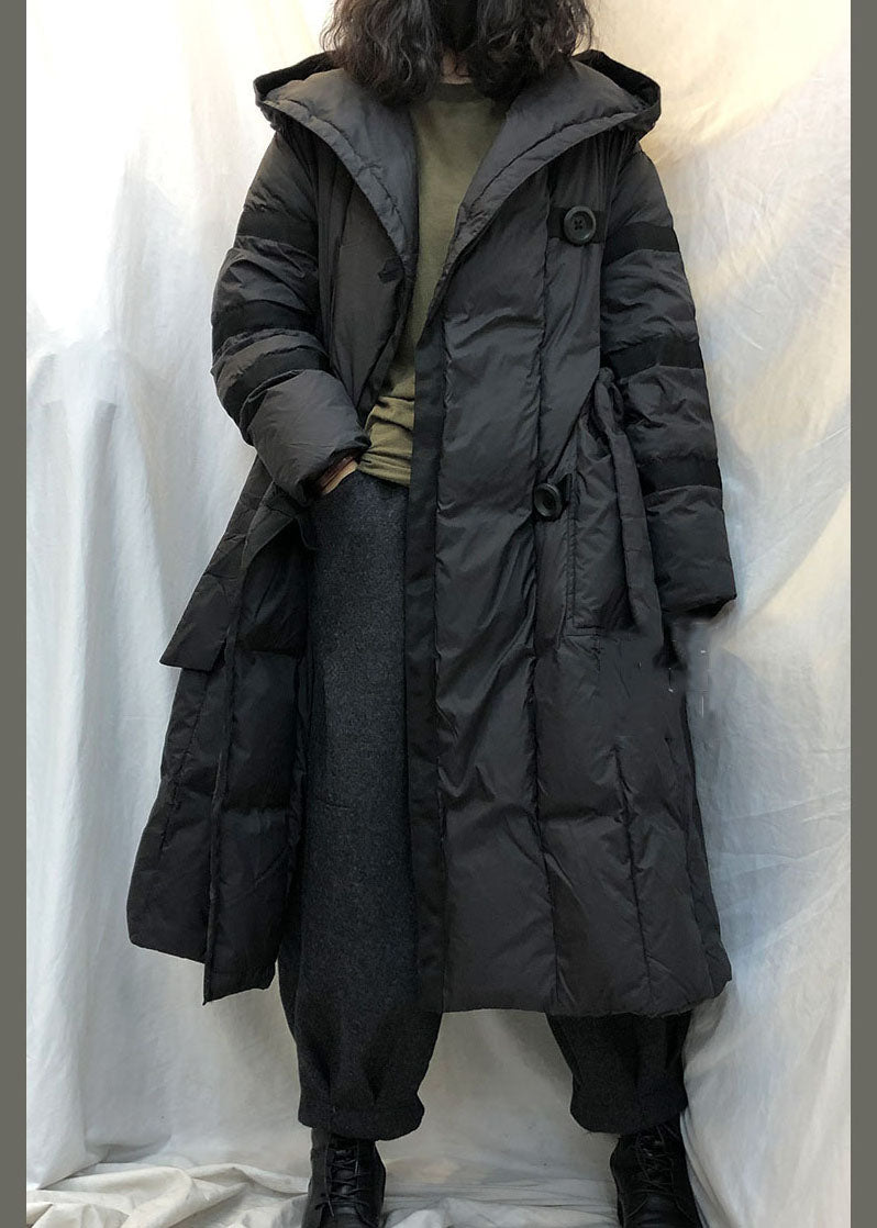 Manteau d'hiver à capuche avec ceinture 1