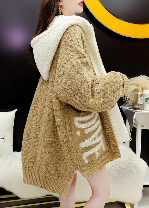 Manteau d'hiver à capuche en tricot 0