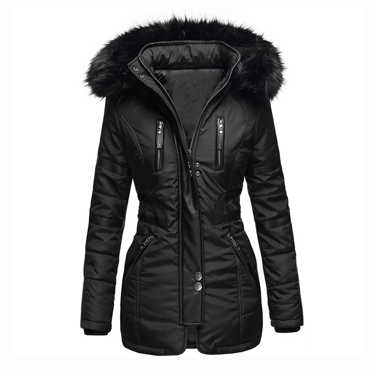 Manteau d'hiver à capuche pour femme chic 0