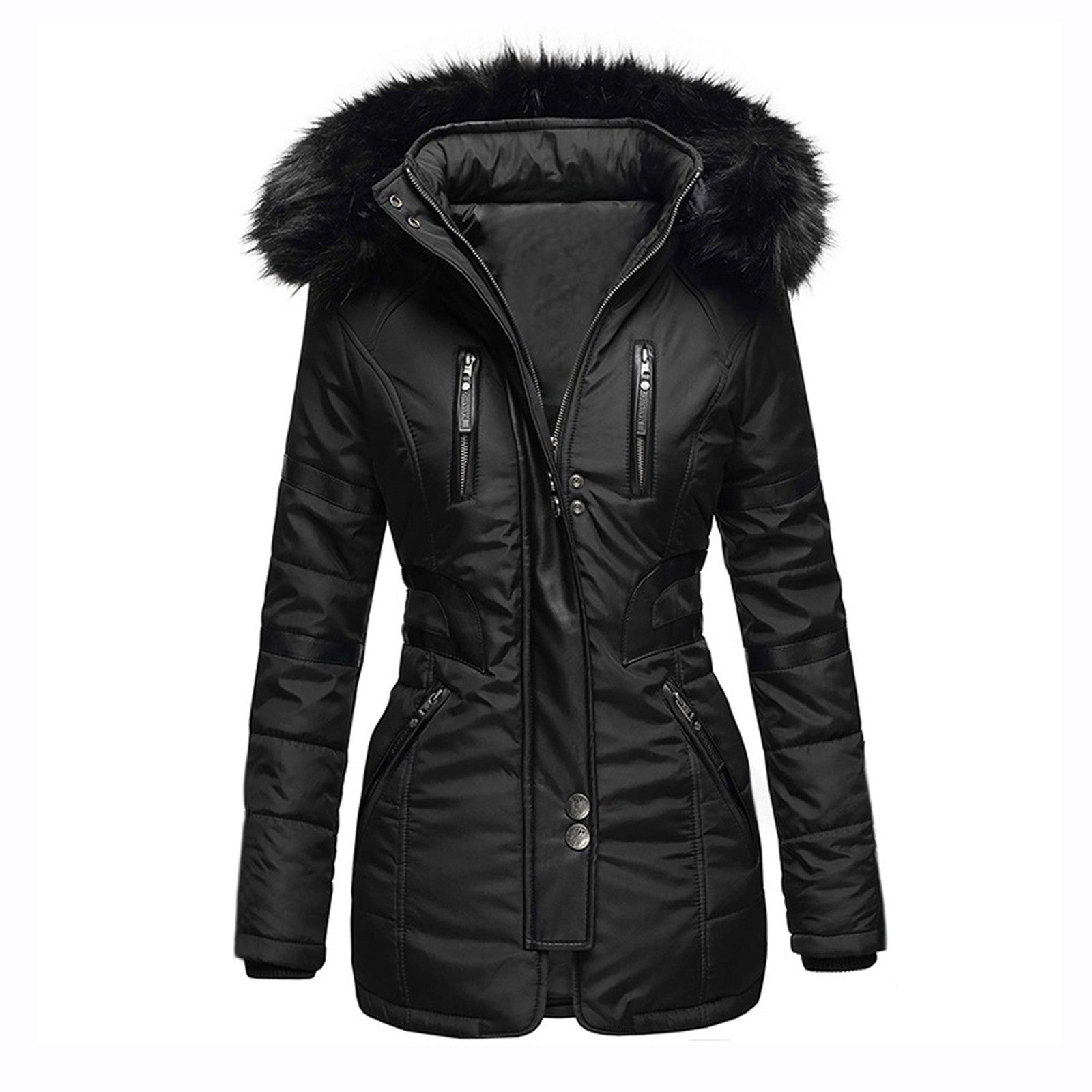 Manteau d'hiver à capuche pour femme chic 0