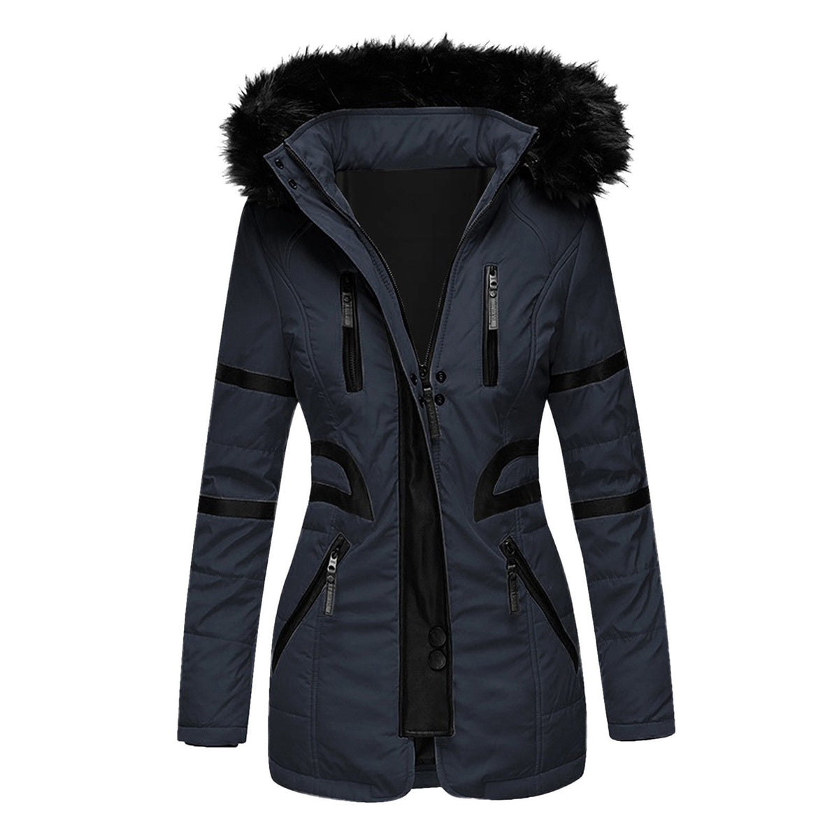 Manteau d'hiver à capuche pour femme chic 4