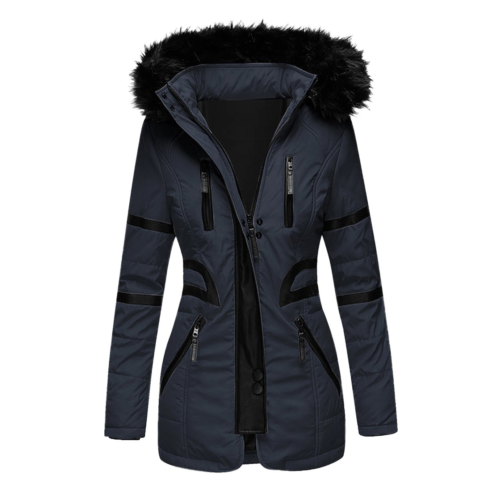 Manteau d'hiver à capuche pour femme chic 4