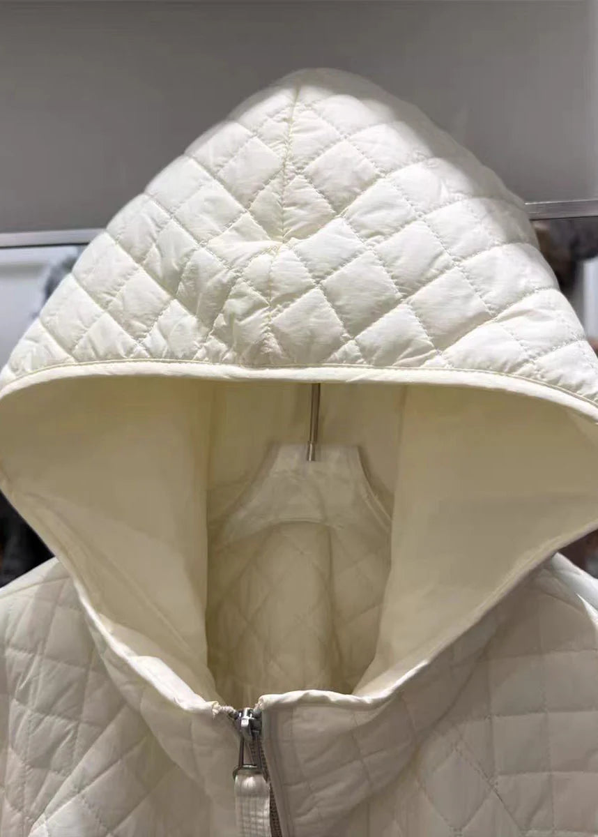 Manteau d'hiver à capuche pour femme style boutique à carreaux 2
