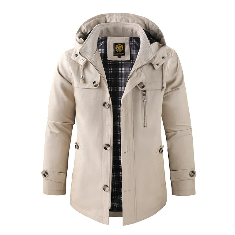 Manteau d'hiver long pour homme avec capuche 3
