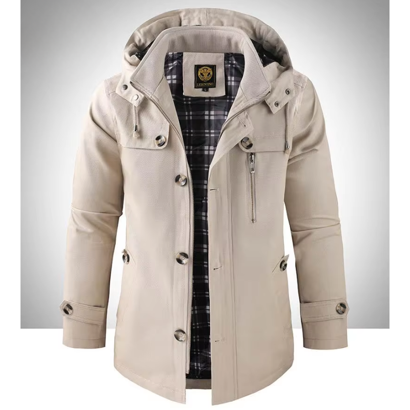 Manteau d'hiver long pour homme avec capuche 7