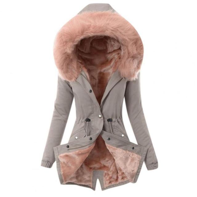 Manteau d'hiver pour femmes en coton et laine 2