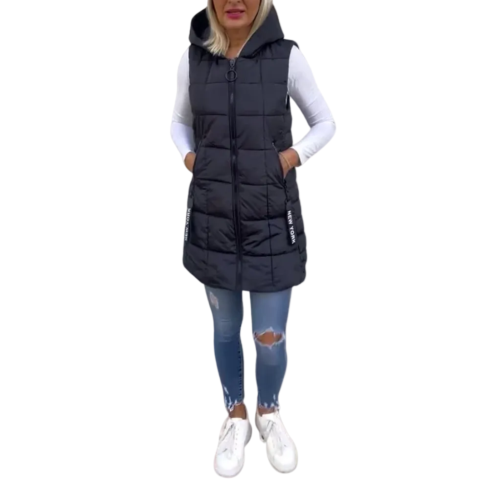 Manteau d'hiver sans manches pour femme au style urbain 0