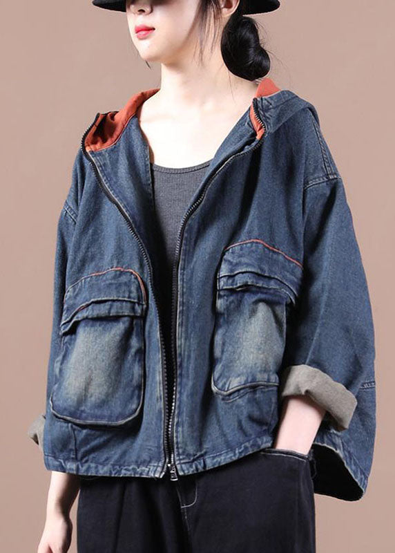 Manteau en Denim à Capuche pour Femmes 1